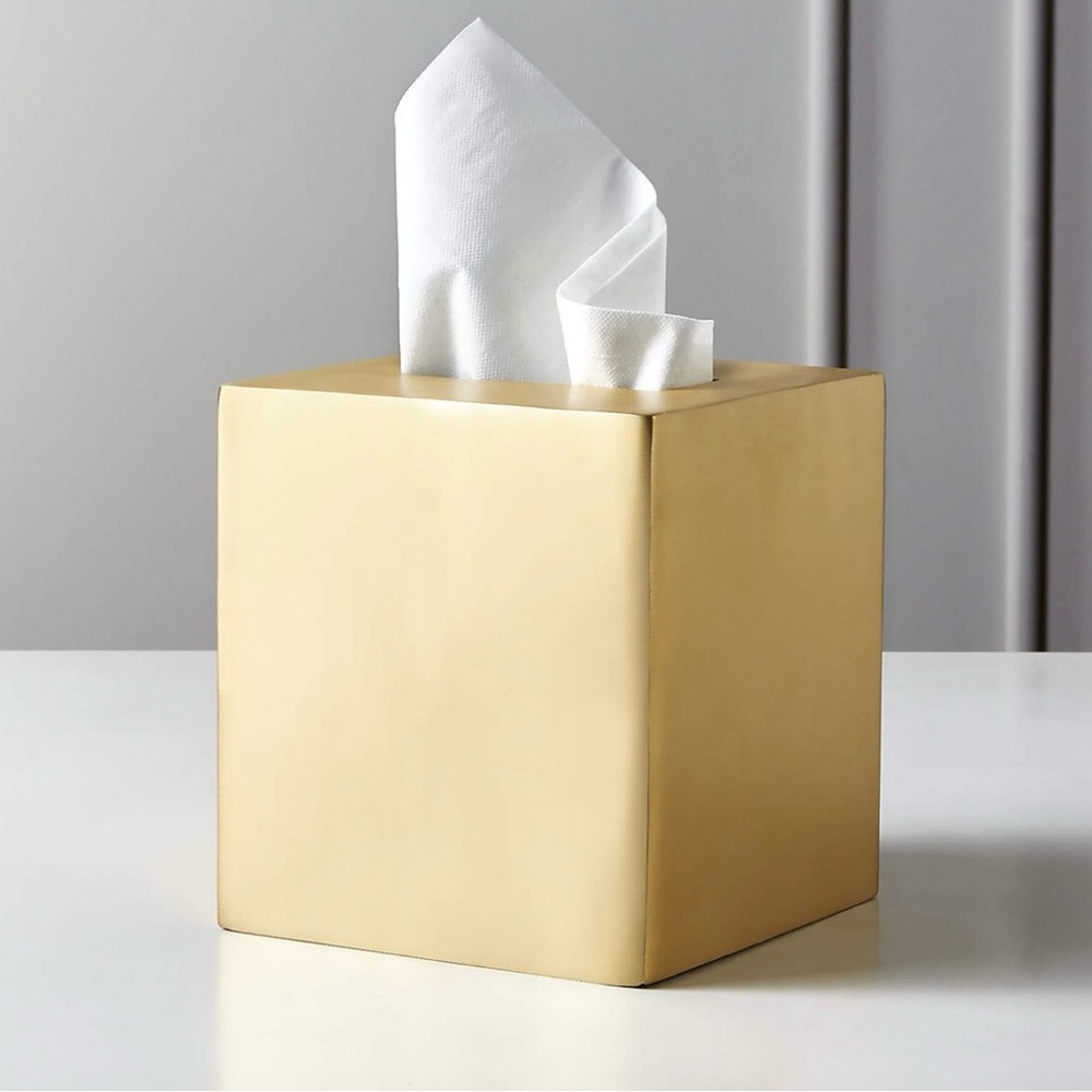 CB2 - Elton Brushed Brass Tissue Box Cover
